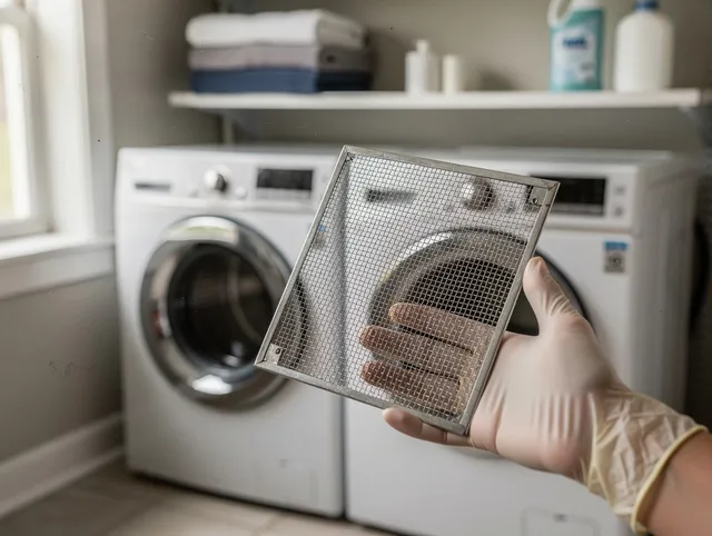 Richmond Hill Dryer Vent Cleaning specialist performing detailed lint trap cleaning service in Richmond Hill