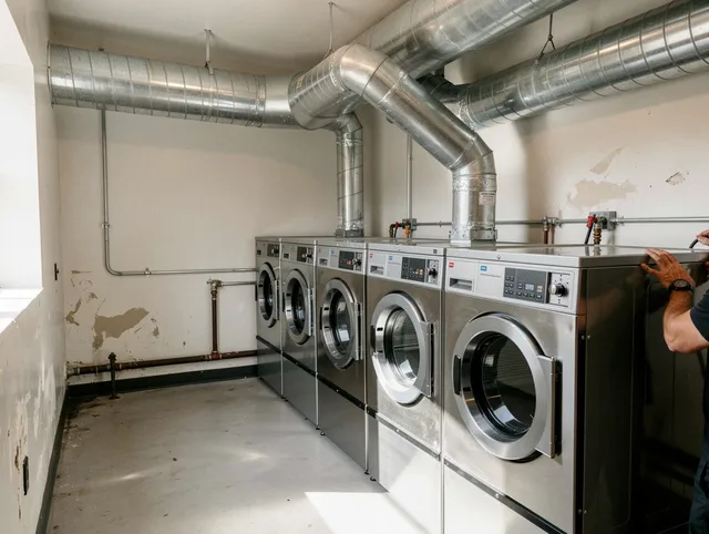 Richmond Hill Dryer Vent Cleaning team performing large-scale commercial dryer vent cleaning in Richmond Hill