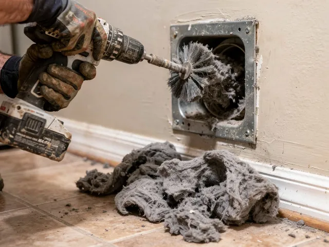 Certified Richmond Hill Dryer Vent Cleaning technician performing dryer vent cleaning in Richmond Hill